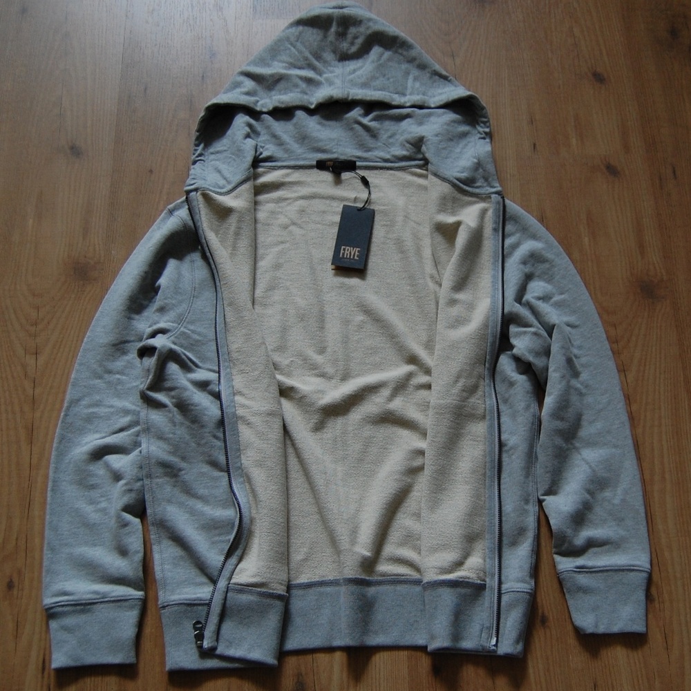 FRYE Heather Grey Full Zip Hoodie Full Zip Jacket